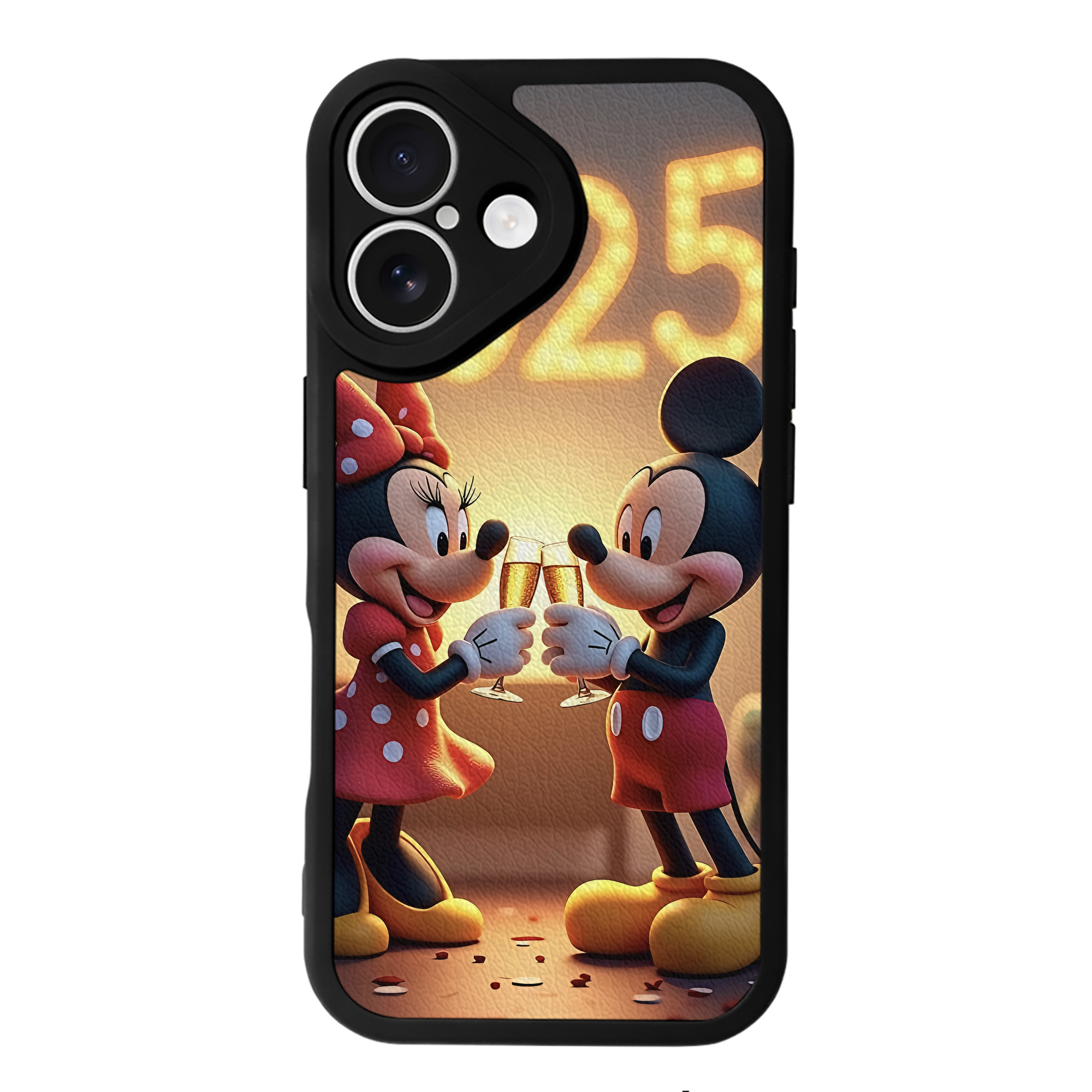 （画像用） ミッキーマウス Mickey Mouse 【iPhone 16シリーズ対応】シリコンスマホケース（レザー調） 材質：シリコン